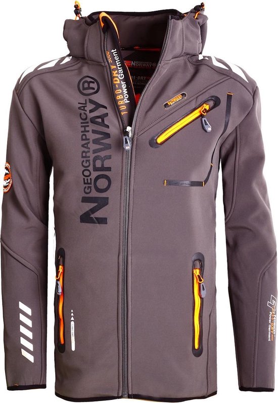 Dosering Absoluut taal Geographical Norway Softshell Jas Heren Grijs Royaute - M | bol.com