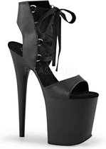 Pleaser Sandaal met enkelband, Paaldans schoenen -41 Shoes- FLAMINGO-800-14 Paaldans schoenen Zwart