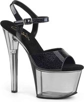 Pleaser Sandaal met enkelband, Paaldans schoenen -37 Shoes- SKY-309GPT Paaldans schoenen Zwart