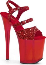 Pleaser Sandaal met enkelband, Paaldans schoenen -39 Shoes- FLAMINGO-874 Paaldans schoenen Rood