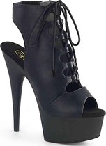 Pleaser Plateau Laarzen -45 Shoes- DELIGHT-600-20 US 14 Zwart