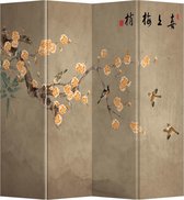 Fine Asianliving diviseur de pièce à 4 panneaux de fleurs de prunier chinois