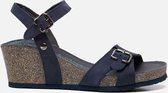 Panama Jack Valentine Basics B3 sandalen met sleehak blauw - Maat 38