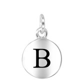 Zilveren hanger alfabet rhodiumplated - B