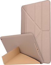 Voor iPad 10.2 inch TPU horizontale vervorming Flip lederen tas met houder (goud)