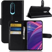 Litchi Texture horizontale flip lederen tas voor OPPO R17 Pro, met portemonnee en houder en kaartsleuven (zwart)