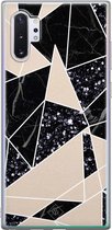 Samsung Note 10 Plus hoesje siliconen - Abstract painted | Samsung Galaxy Note 10 Plus case | zwart | TPU backcover transparant