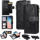 Voor Galaxy S10 multifunctionele retro afneembare magnetische horizontale flip lederen tas met kaartsleuven en houder en portemonnee en fotolijst (zwart)