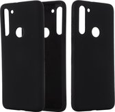 Voor Motorola Moto G8 schokbestendige effen kleur vloeibare siliconen beschermhoes met volledige dekking (zwart)