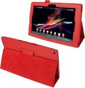 Litchi Texture lederen tas met houder voor Sony Xperia Tablet Z / 10.1 (rood)