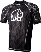 Rhino Sportshirt Pro Body Heren Polyester/elastaan Zwart Maat M