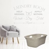Muursticker Laundry Room - Zilver - 160 x 96 cm - taal - engelse teksten wasruimte alle