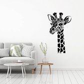 Muursticker Giraffe - Zwart - 46 x 80 cm -  baby en kinderkamer woonkamer dieren