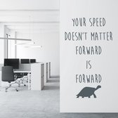 Muursticker Your Speed Doesn’t Matter Forward Is Forward -  Donkergrijs -  82 x 140 cm  -  alle muurstickers  engelse teksten  woonkamer  bedrijven - Muursticker4Sale