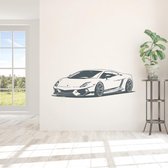 Muursticker Sportcar -  Donkergrijs -  80 x 27 cm  -  alle muurstickers  woonkamer  baby en kinderkamer - Muursticker4Sale