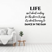 Muursticker Dance In The Rain -  Zwart -  80 x 71 cm  -  alle muurstickers  woonkamer  slaapkamer  engelse teksten - Muursticker4Sale