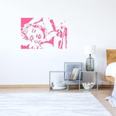 Muursticker Marilyn Monroe -  Roze -  80 x 53 cm  -    slaapkamer  woonkamer - Muursticker4Sale