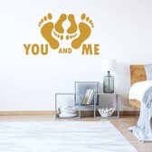 Muursticker You And Me -  Goud -  160 x 88 cm  -  engelse teksten  slaapkamer  alle - Muursticker4Sale