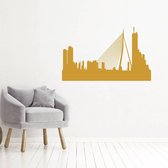 Muursticker Rotterdam -  Goud -  120 x 74 cm  -  woonkamer  steden  alle - Muursticker4Sale