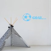 Muursticker Goal Met Bal -  Lichtblauw -  160 x 53 cm  -  baby en kinderkamer  alle - Muursticker4Sale