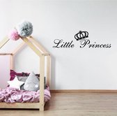 Muursticker Little Princess - Zwart - 120 x 34 cm - baby en kinderkamer engelse teksten