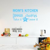 Muursticker Mom's Kitchen - Lichtblauw - 60 x 31 cm - keuken engelse teksten