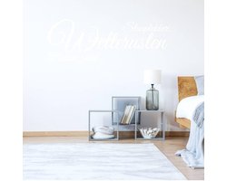 Muursticker Welterusten Slaaplekker Droomzacht - Wit - 80 x 28 cm - slaapkamer nederlandse teksten