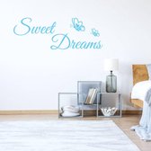 Muursticker Sweet Dreams - Lichtblauw - 80 x 28 cm - slaapkamer engelse teksten