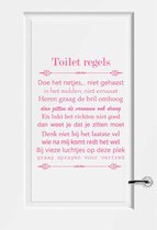Toilet Regels - Roze - 80 x 101 cm - toilet overige stickers - toilet alle