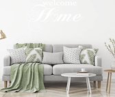 Muursticker Welcome Home Met Hartje -  Wit -  120 x 63 cm  -  woonkamer  engelse teksten  alle - Muursticker4Sale