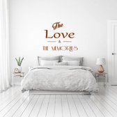 Muursticker The Love & The Memories -  Bruin -  60 x 52 cm  -  slaapkamer  engelse teksten  alle - Muursticker4Sale