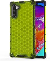 Schokbestendige honingraat pc + tpu case voor Galaxy Note 10 (groen)