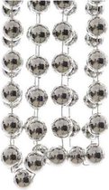 3x stuks zilveren XXL kralenslingers kerstslingers 270 cm - Guirlande kralenslingers - Zilveren kerstboom versieringen