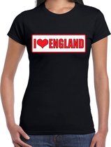 I love England / Engeland landen t-shirt zwart dames M