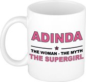Adinda The woman, The myth the supergirl cadeau koffie mok / thee beker 300 ml