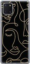 Samsung Note 10 Lite hoesje siliconen - Abstract faces | Samsung Galaxy Note 10 Lite case | grijs | TPU backcover transparant