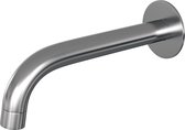 Brauer Brushed Edition Baduitloop - gebogen uitloop 20cm - rozet - PVD - geborsteld RVS