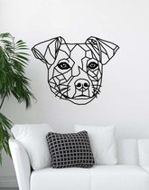 Jack Russell Geometrisch Hout 50 x 65 cm Black - Honden - Wanddecoratie