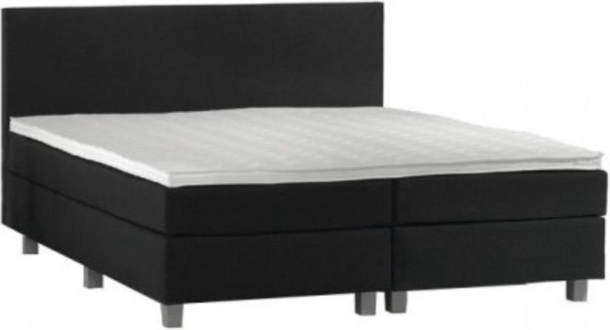 Boxspring Borger 2 persoons - luxe gestoffeerde boxspring - 2 persoon - zwart 140x200