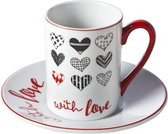 With Love Cup And Saucer Set 419cl - Cup D6.5xh8.5cm - Saucer D14cm
