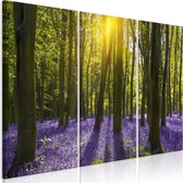 Schilderijen Op Canvas - Schilderij - Hyacinth Field (3 Parts) 90x60 - Artgeist Schilderij