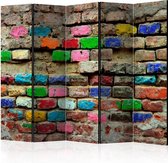 Kamerscherm - Scheidingswand - Vouwscherm - Colourful Bricks II [Room Dividers] 225x172 - Artgeist Vouwscherm