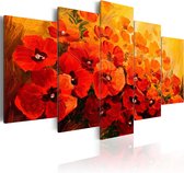Schilderijen Op Canvas - Schilderij - Land of Poppies 200x100 - Artgeist Schilderij