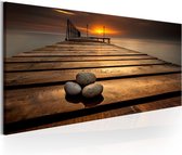 Schilderijen Op Canvas - Schilderij - Stones on the Pier 150x50 - Artgeist Schilderij