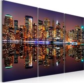 Schilderijen Op Canvas - Schilderij - New York water reflection 60x40 - Artgeist Schilderij