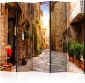 Kamerscherm - Scheidingswand - Vouwscherm - Colourful Street in Tuscany II [Room Dividers] 225x172 - Artgeist Vouwscherm