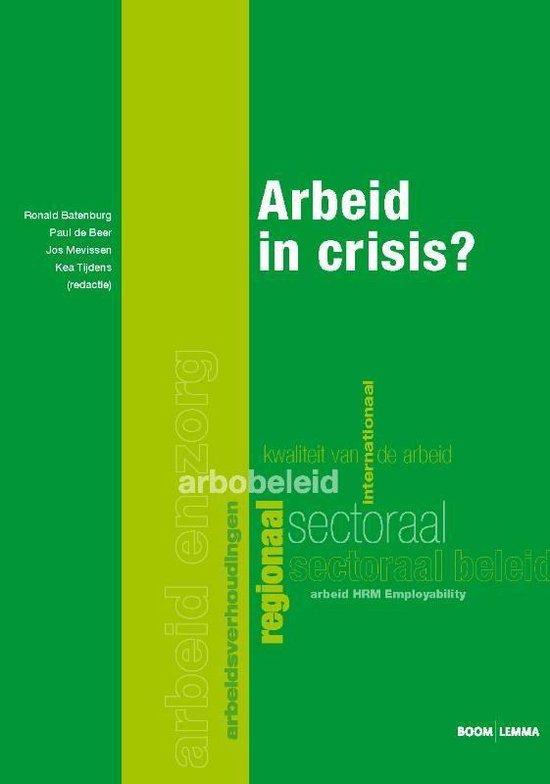 Cover van het boek 'Arbeid in crisis' van R. Batenburg