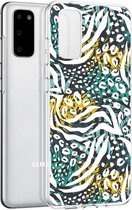 iMoshion Design voor de Samsung Galaxy S20 hoesje - Jungle - Wit / Zwart / Groen