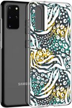 iMoshion Design voor de Samsung Galaxy S20 Plus hoesje - Jungle - Wit / Zwart / Groen