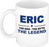 Naam cadeau Eric - The man, The myth the legend koffie mok / beker 300 ml - naam/namen mokken - Cadeau voor o.a  verjaardag/ vaderdag/ pensioen/ geslaagd/ bedankt